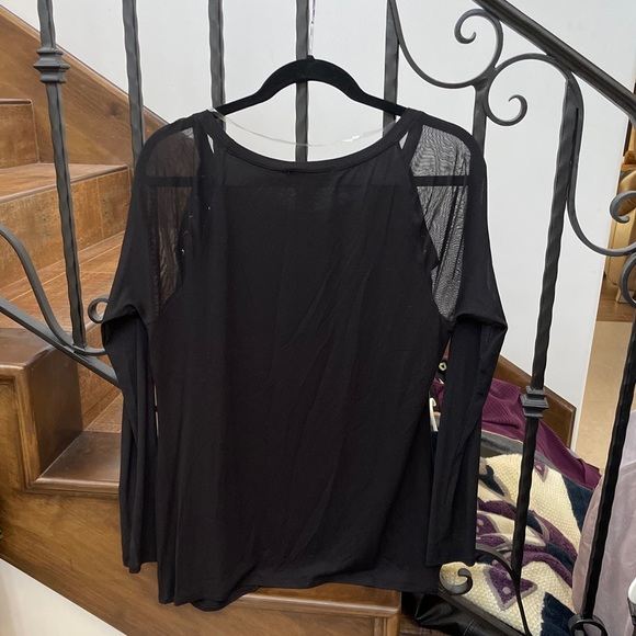 INC International concepts black long sleeve top - Picture 3 of 3